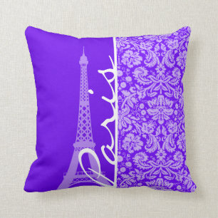 Coussin Indigo, Damas pourpres ; Paris, Tour Eiffel
