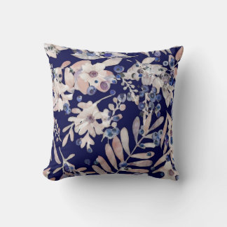 Coussin Indigo de minuit Eucalyptus et myrtille botanique