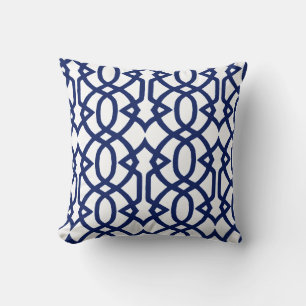 Coussin Indigo et blanc