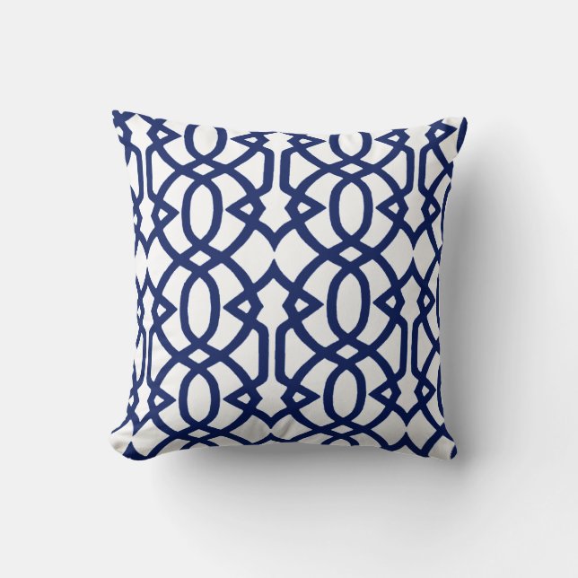 Coussin Indigo et blanc (Recto)