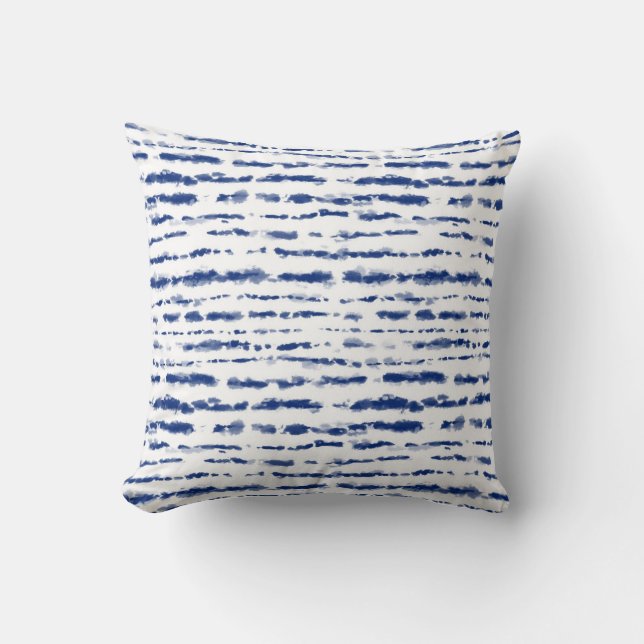 Coussin Indigo Japanese Shibori Lines Motif double face (Recto)