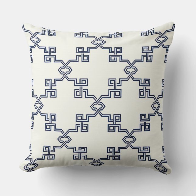 Coussin Indigo Lattice Designer (Recto)