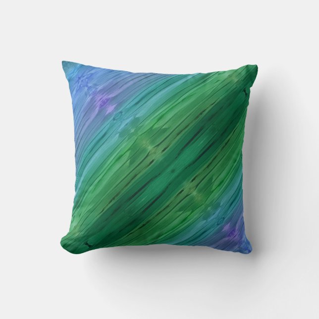 Coussin Indigo riche, vert profond et améthyste (Recto)