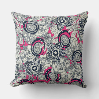 Coussin indigo rose succulent