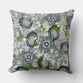 Coussin indigo vert succulent