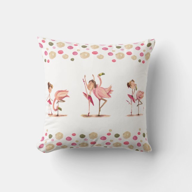 Coussin infantile fille danseur et le flamant (Recto)