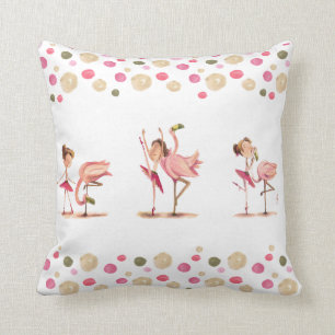 Coussin infantile fille danseur et le flamant