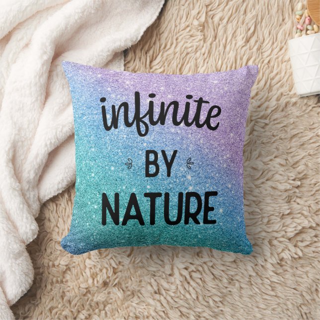 Coussin Infini par nature - Turquoise, Violet & Bleu (Couverture)