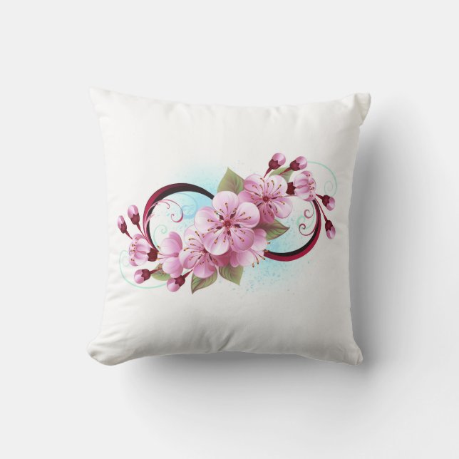 Coussin Infinité avec les fleurs Sakura (Recto)