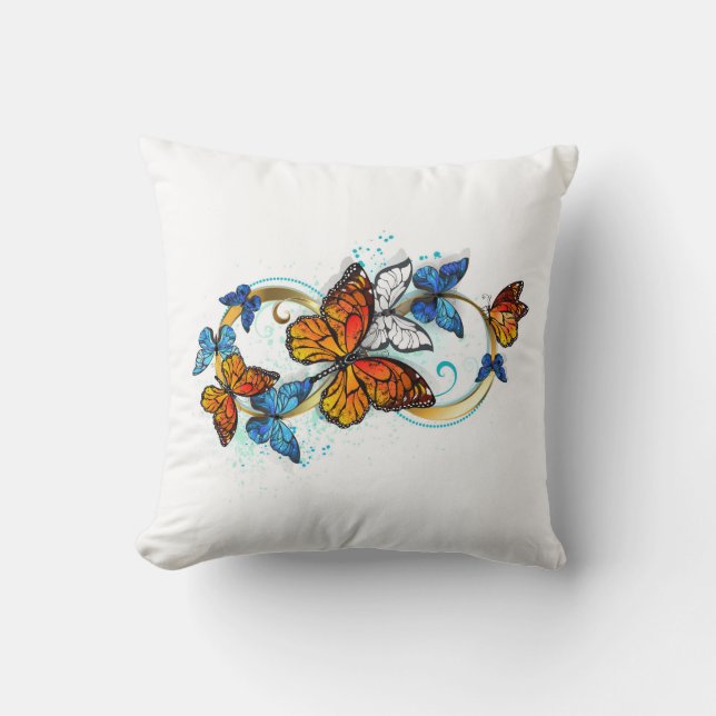 Coussin Infinité de papillons monarques (Recto)