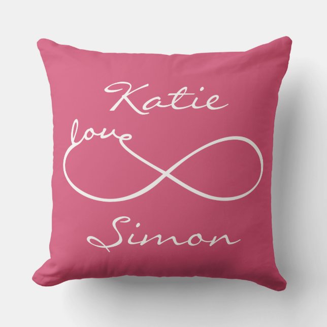 Coussin Infinity Love Lemniscate white + votre backgr. (Recto)