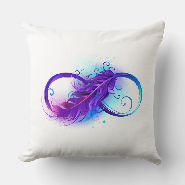 Coussin Infinity with purple feather (Recto)