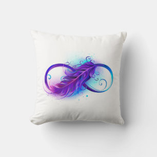 Coussin Infinity with purple feather