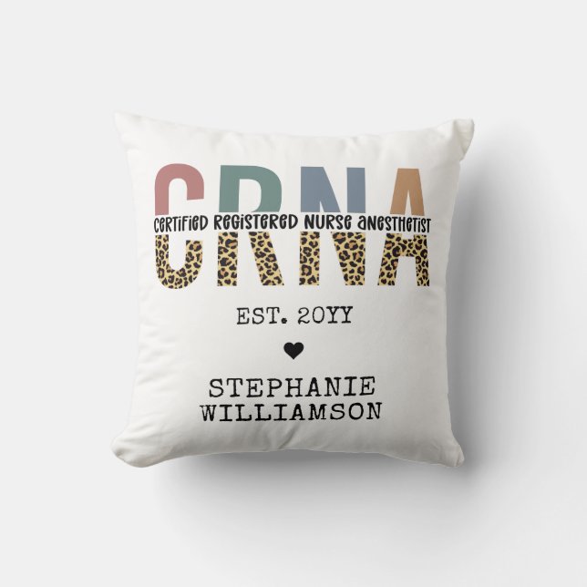 Coussin Infirmière anesthésiste certifiée CRNA personnalis (Recto)