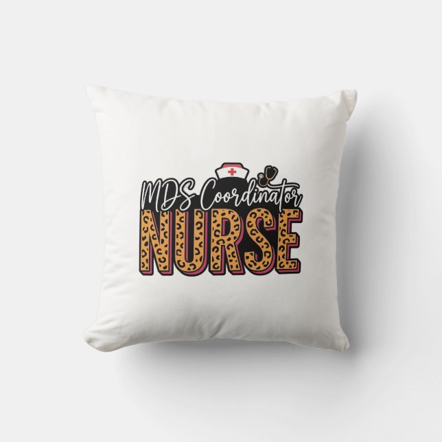 Coussin Infirmière coordinatrice MDS Design de chemise vin (Recto)