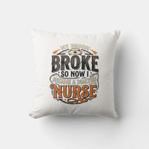Coussin Infirmière de dialyse Halloween Balai Cassa Concep