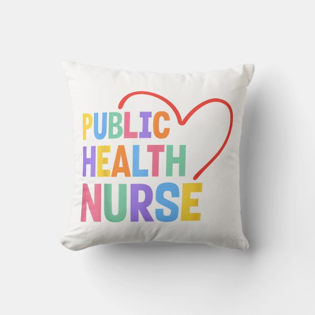 Coussin Infirmière de santé publique Cœur (Recto)