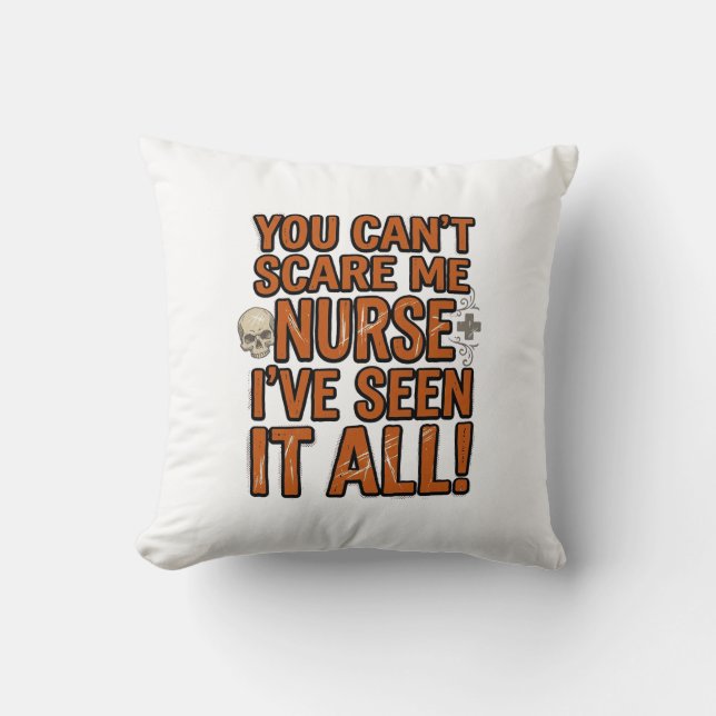 Coussin Infirmière drôle a tout vu conception Halloween vi (Recto)