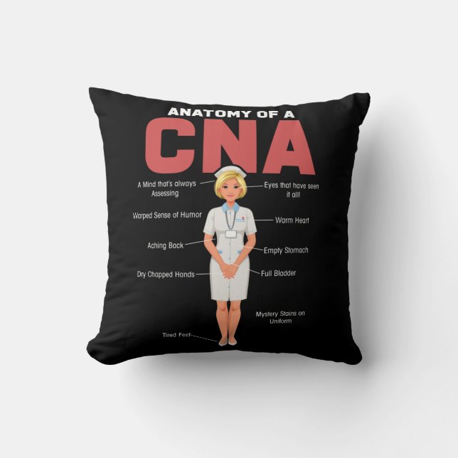 Coussin Infirmière en anatomie de l'AIIC Adjointe en soins (Recto)