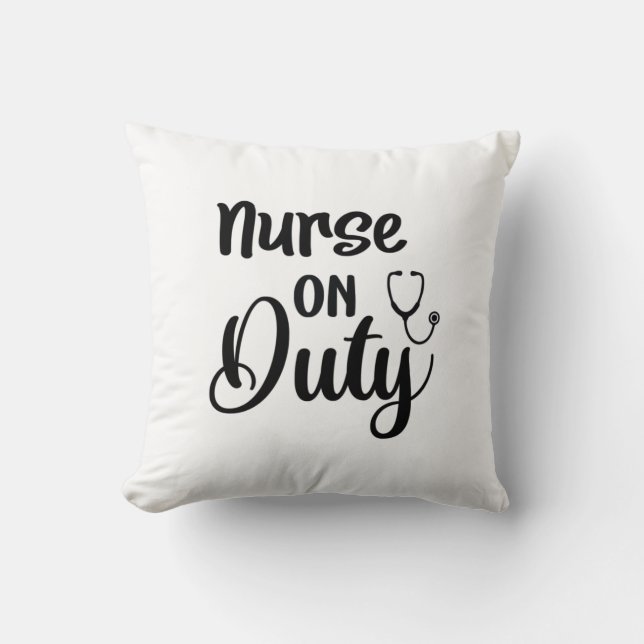 Coussin Infirmière Gift Infirmière de garde (Recto)
