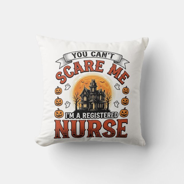 Coussin Infirmière Halloween Vintage Épouvantable Infirmiè (Recto)