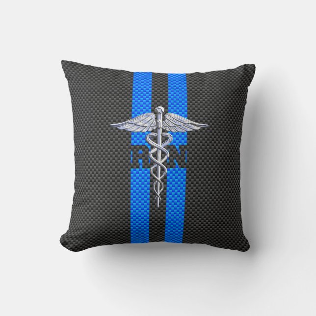 Coussin Infirmière inscrite RN Caduceus Fibre de carbone I (Recto)
