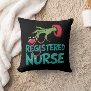 Coussin Infirmière inscrite Stethoscope Père Noël Elf Chri