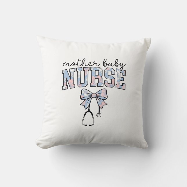 Coussin Infirmière Mère Bébé Chemise à nœud floral Design_ (Recto)