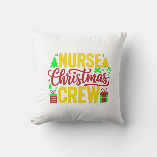 Coussin Infirmière Noël Crew Art numérique Design (Recto)