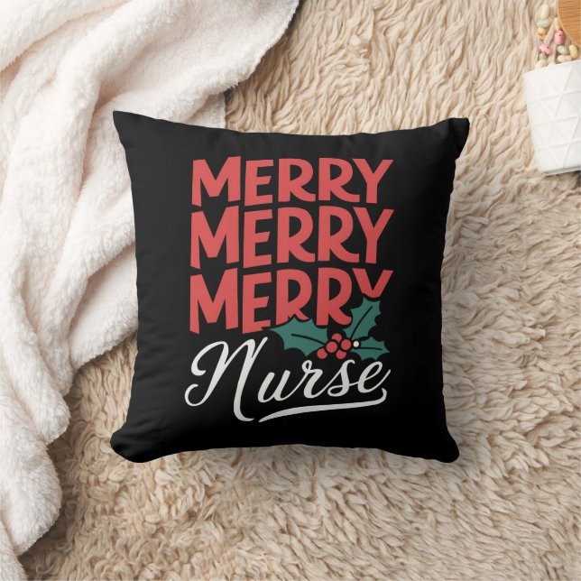 Coussin Infirmière Noël Joyeuse Infirmière Cadeaux De Soin (Couverture)