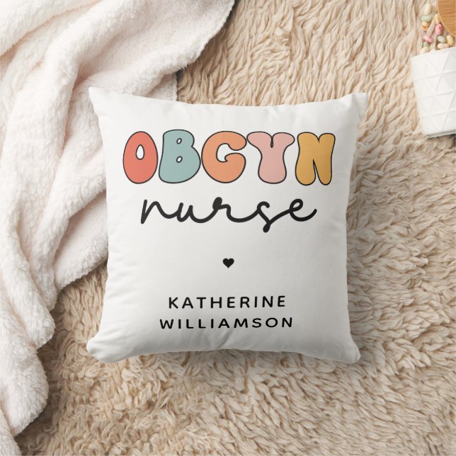 Coussin Infirmière Retro OBGYN personnalisée (Couverture)