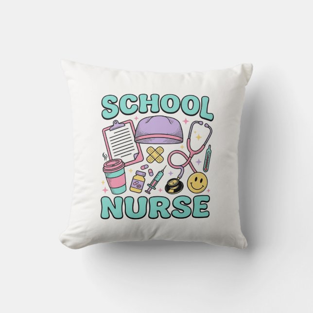 Coussin Infirmière scolaire chemise vintage conception de  (Recto)