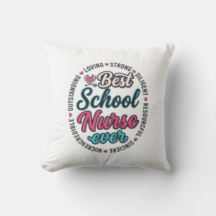 Coussin Infirmière scolaire toujours vintage gravure desig