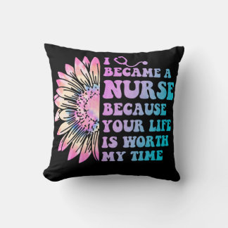 Coussin Infirmière Votre vie vaut la peine Mon temps