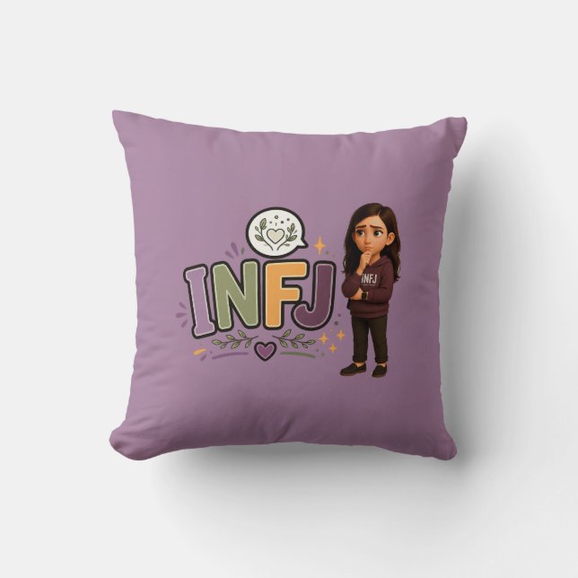 Coussin INFJ — A Guardiã das Ideias (Recto)