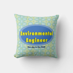 Coussin Ingénieur de l'environnement bleu ovale