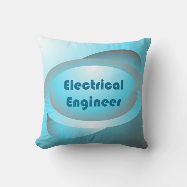 Coussin Ingénieur électrique bleu (Recto)