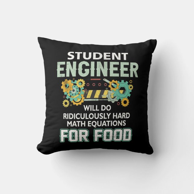 Coussin Ingénieur Étudiant Ridiculement Dur Équation Mathé (Recto)