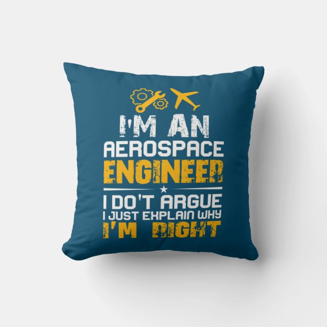 Coussin Ingénieur Je Suis Ingénieur Aérospatial (Recto)
