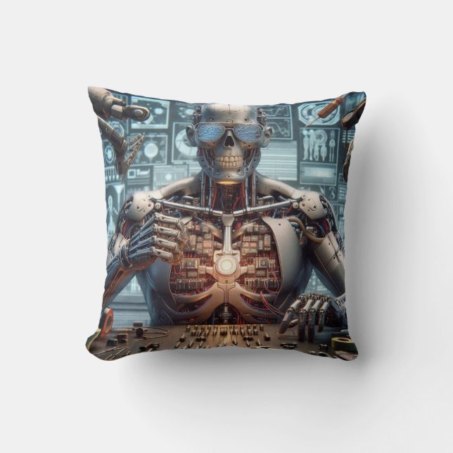 Coussin Ingénieur roboticien (Recto)