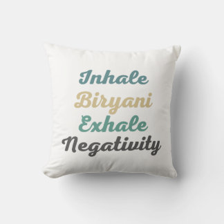 Coussin Inhale Biryani Exhale Négativité Jeu d'oreiller