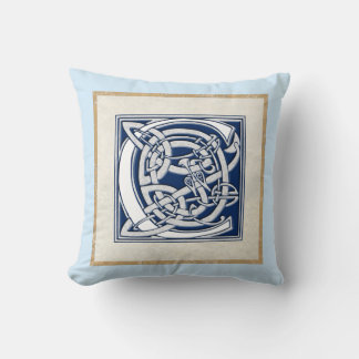 Coussin Initiale C Celtique réversible