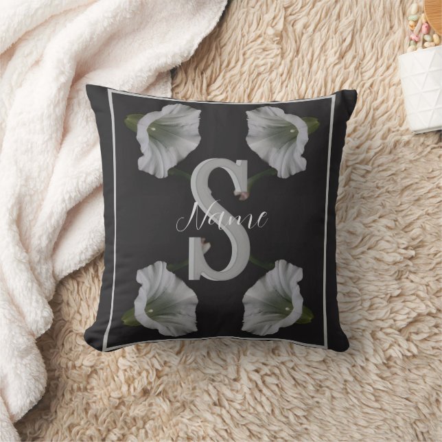Coussin Initiale de monogramme personnalisé Nom Morning Gl (Couverture)