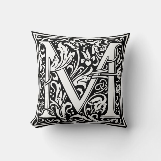 Coussin Initiale décorative "M" de lettre (Recto)