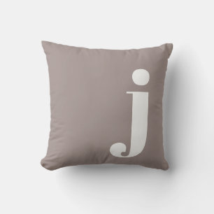 Coussin Initiale monogramme minimaliste en Taupe Brown