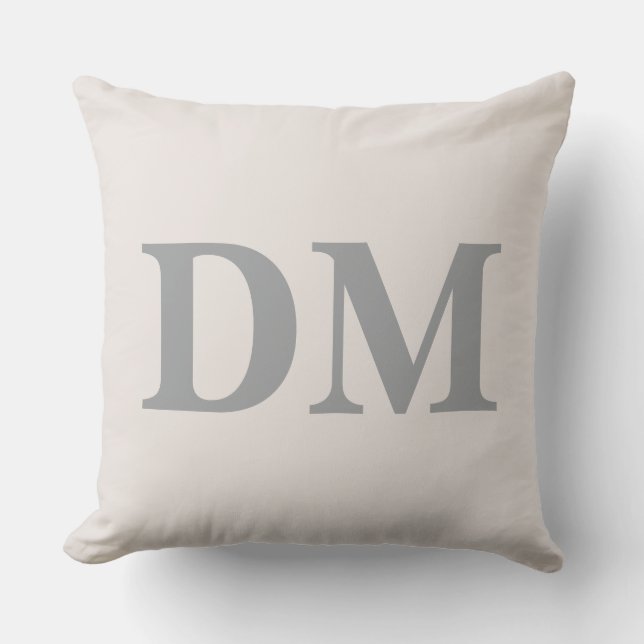 Coussin Initiales de style moderne Lettres grandes cool Gr (Recto)