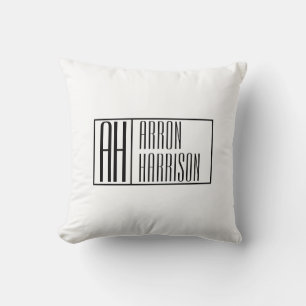 Coussin Initiales minimes modernes et logo de nom
