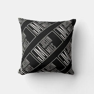 Coussin Initiales modernes avec motif de monogramme de nom