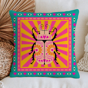 Coussin Insecte Coléoptère avec Motif de Cœur Rétro Maxima
