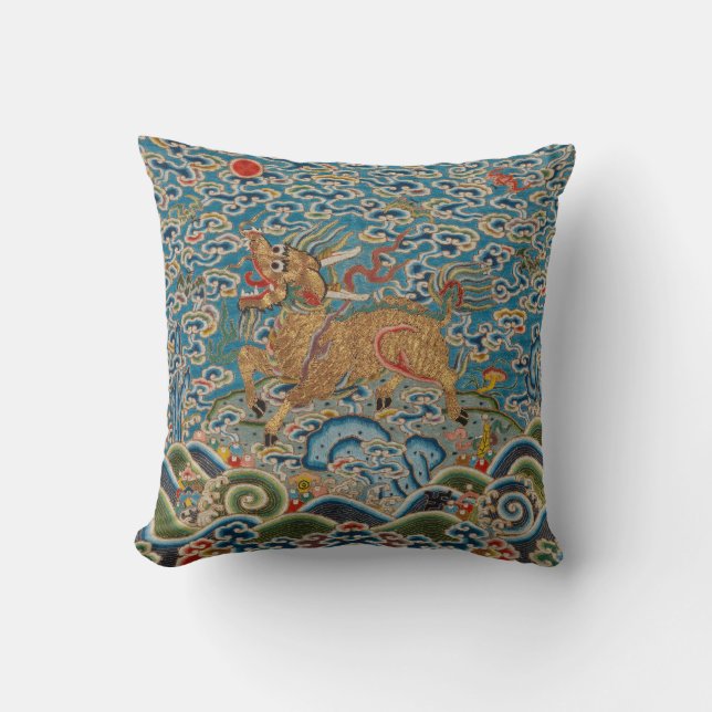 Coussin Insigne chinois de rang militaire avec l'animal (Recto)